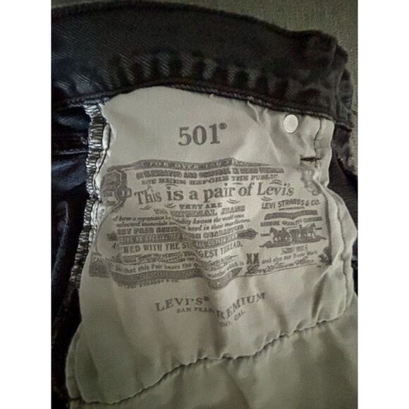 Levis Jeans Womens 26x30 Black 501 Button Fly Denim Pants Western 90s - Picture 6 of 7